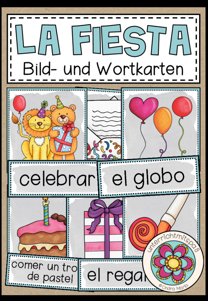 LA FIESTA (Party) – Bild- und Wortkarten (Spanisch)
