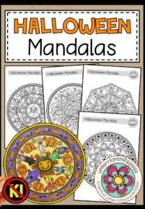 HALLOWEEN – Mandalas (5 Malvorlagen)