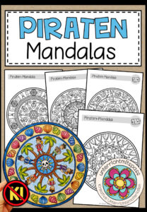 PIRATEN – Mandalas (5 Malvorlagen)