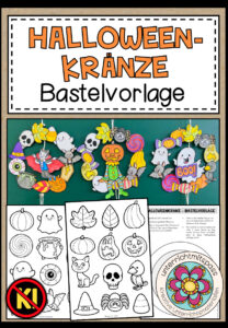 Halloweenkränze – Bastelvorlagen