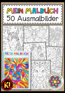 Mein Malbuch (50 Ausmalbilder im Mosaikstil)