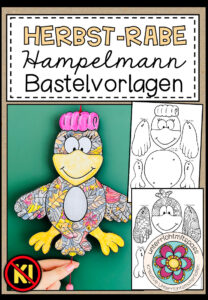 HERBST – RABE – Hampelmann (Bastelvorlage)