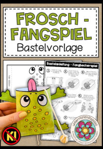 Frosch Fangbecherspiel – Bastelvorlage