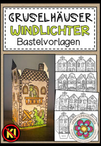 Gruselhäuser – Windlichter (Bastelvorlagen)