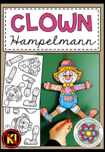 CLOWN – Hampelmann – 2 Bastelvorlagen