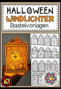 Halloween Windlichter Bastelvorlage