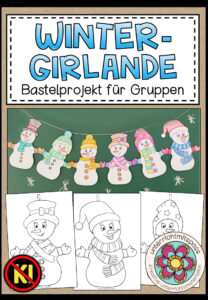 Winter-Girlande (Schneemänner und Schneefrauen) – Bastelprojekt