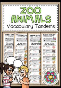 Zoo animals – Vocabulary Tandems (3-fach differenziert)