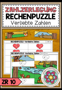 Zahlenzerlegung bis 10 – Verliebte Zahlen, Zehnerfreunde, Ergänzen auf 10 | Rechenpuzzle