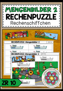 Mengenerfassung Klasse 1 – Mengenbilder bis 10, Rechenschiffchen, Zahlen zuordnen | Rechenpuzzle