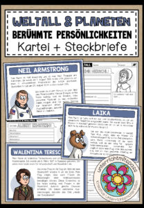 WELTALL & PLANETEN – Berühmte Persönlichkeiten (Kartei + Steckbriefe)
