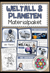 Cover des Pakets „WELTALL & PLANETEN - Materialpaket (3.-5. Schulstufe)“