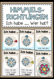 Himmelsrichtungen – Ich habe … Wer hat …? (2 Spiele)