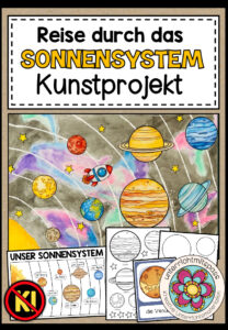 Reise durch das Sonnensystem – Kunstprojekt (fertig geplante Kunststunde)