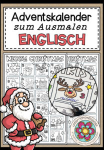 Adventskalender zum Ausmalen & Ausfüllen (Englisch)