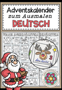 Adventskalender zum Ausmalen & Ausfüllen (Deutsch)