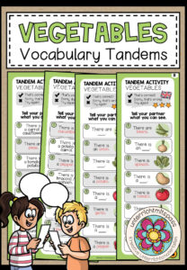 Vegetables – Vocabulary Tandems (3-fach differenziert)